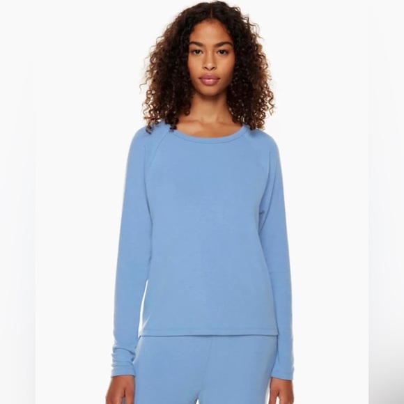 Wilfred Tops - Aritzia WILFRED FREE Free Lounge Long-sleeve in Heathered Blue | Size S